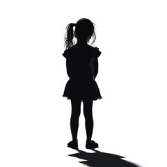 silhouette of little girl