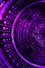 Futuristic neon background. Circle abstract tunnel.