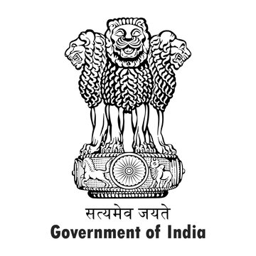 Ashok Pillar symbol icon black. Satyamev jayete symbol . Government of India symbol icon in black color (Emblem of India). Government of India Ashok Stambh symbol isolated on white background.