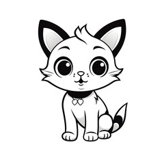 Obraz premium Cute cat illustration isolated on white background.