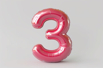 Fototapeta premium Realistic inflated font 3D render - number 