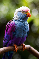 Graceful Love: Blue Love Bird with White Head and Purple Back