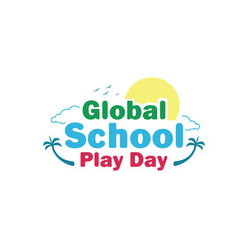 global school play day logo vector illustration