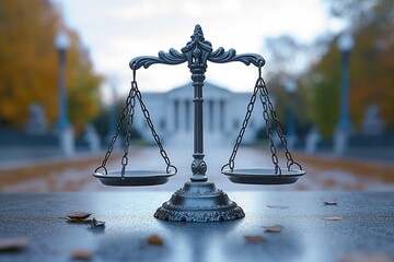 Legal Beacon: Supreme Court and Scales of Justice - obrazy, fototapety, plakaty