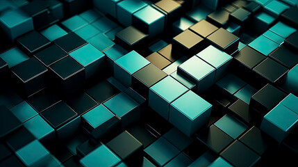 Abstract Cubes with Glowing Edges