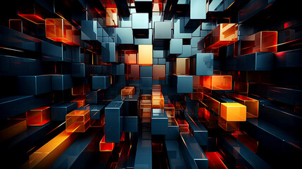 Reflective Cyan Cubes