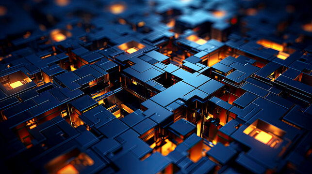 Floating Geometric Cube Formation