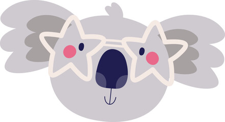 Koala Face With Glasses