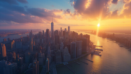 Fototapeta premium Golden Hour Glory: A Scenic Sunset