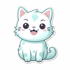 Obraz na płótnie Canvas Cat sticker cartoon