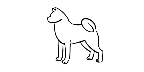 illustration of a akita dog