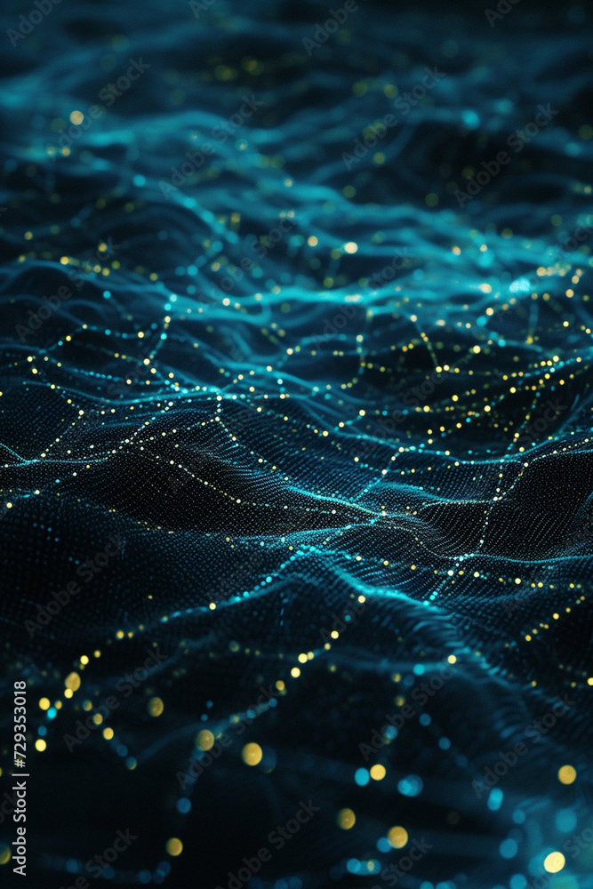 Wall mural fabric of cyber information and data streams