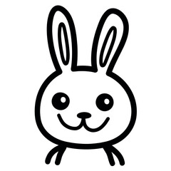 Black and white hand drawing of a hare