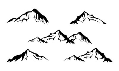 Set of mountains illustration symbol design vector