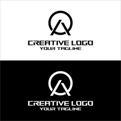 creative letter logo ao desain vektor