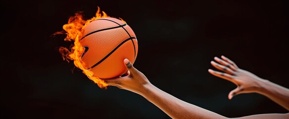 basketball on fire