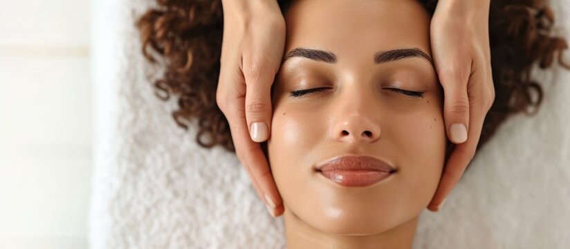Woman getting facial massage