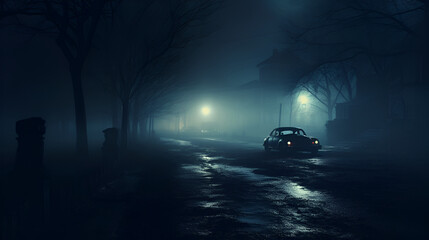 car in the fog 3d image,,
car driving in the night - obrazy, fototapety, plakaty