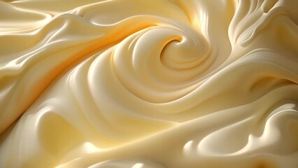 White Chocolate. Pouring melted liquid premium milk white chocolate. Close up of molten liquid hot chocolate swirl. Confectionery. Confectioner prepares dessert, icing. 4K UHD video moving