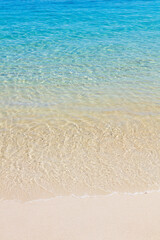 Close-up of the crystal clear waters and gradient of the sea at Praia do Dentist, one of the most beautiful beaches in Brazil and Rio de Janeiro.