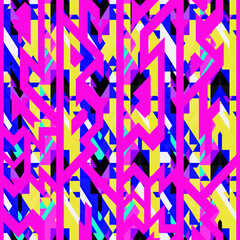 Pink geometric mosaic. Seamless pattern - 729356639