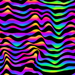 Wavy coloured lines. Seamless pattern - 729356870