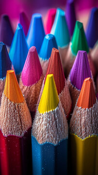 colorful pencils close-up