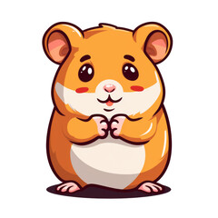 flat logo of vector hamsters cartoon vector icon illustration animal nature icon concept isolated premium transparent background png
