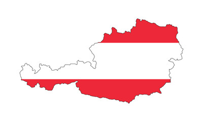 Obraz premium Falg Map of Austria