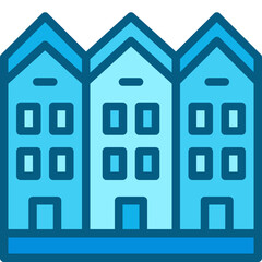 row house two tone icon