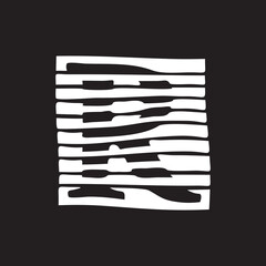 Unique modern creative minimal black and white color R initial logo based letter icon logo R Logo Letter. Vector Logotype Monogram Template. White shape on a black background