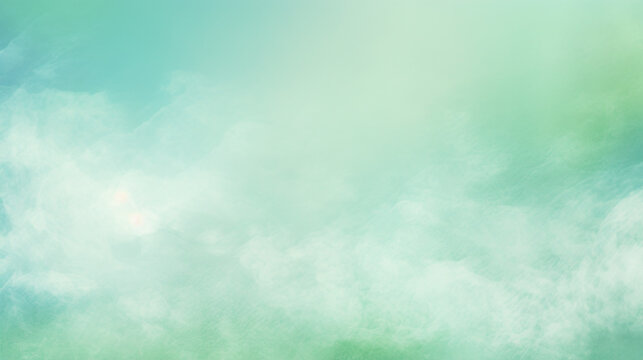 Soft green clouds with a subtle sun flare for backgrounds