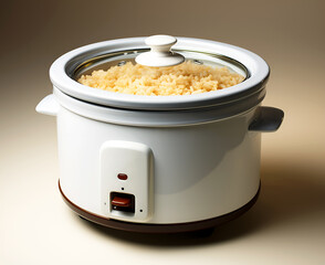 A rice cooker that has a beautiful view of cooking rice