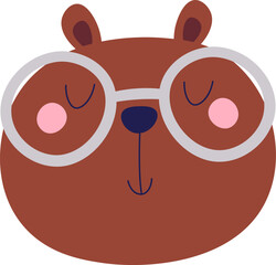 Bear Face With Glasses