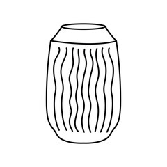 Decorative vase for flowers flat element. Interior decor. Vector isolated sign.