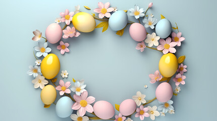 Easter background, many colorful Easter eggs