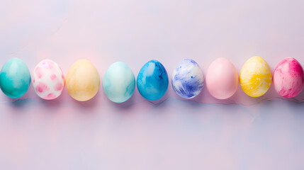 Fototapeta premium Easter background, many colorful Easter eggs