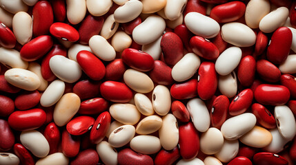 Fototapeta na wymiar a pile of red and white beans