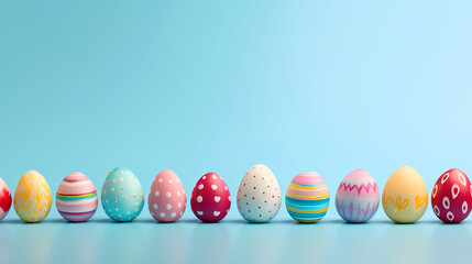 Obraz premium Easter background, many colorful Easter eggs