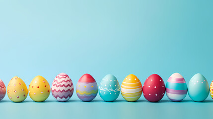 Fototapeta premium Easter background, many colorful Easter eggs
