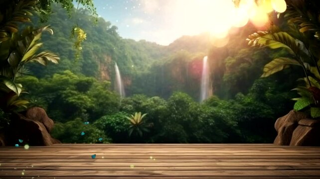 Waterfall display scene, animated virtual repeating seamless 4k