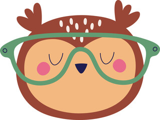 Owl Face With Glasses