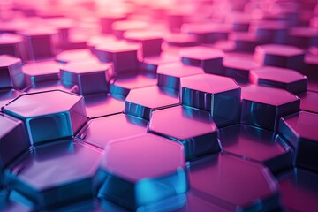 Obraz premium Holographic Hexagonal Landscape