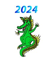 Obraz premium Happy Year of the Dragon 2024