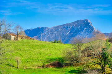 Fototapeta na wymiar Mountain and valley landscape, Asturias, Spain