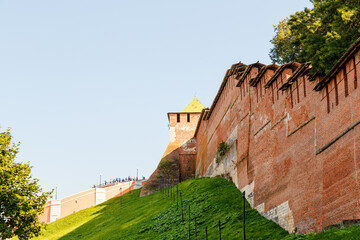 Russia, Nizhny Novgorod - August 22, 2017: St. Petersburg View of the wall of the Nizhny Novgorod...