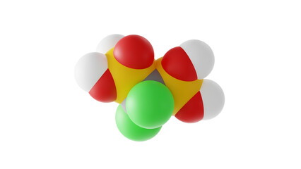 clodronic acid molecule, first generation bisphosphonate, molecular structure, isolated 3d model van der Waals