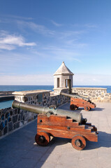 Festungsmauer der Plaza Europa, Puerto de la Cruz, Teneriffa, Kanarische Inseln, Spanien, Europa