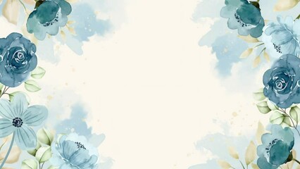 Watercolor Floral Frame Animation Background