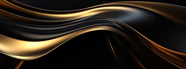 A modern twist on a classic color combination - a sleek black and gold background with a futuristic, metallic sheen